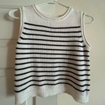 Moon & Maddison White Striped Sweater Tank Photo 0