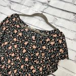 Wallflower Black Orange Floral Mini Dress L Cottagecore Boho Ruffle Sleeve Y2K Size L Photo 6