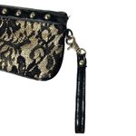 Betsey Johnson  Gold & Black Lace Stud Clutch Wristlet W/ mixed metal Har… Photo 4