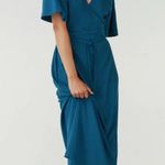 NEW VETTA The Convertible Wrap Tie Dress Getaway Midi Azure Blue XS NWT Photo 1
