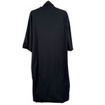 ASOS Women's Black Cotton Turtleneck 3/4 Bell Sleeve Midi Dress Size 4 Photo 3