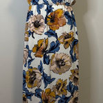 Everly  Floral Long Maxi‎ Dress Ruffle Shoulder Summer White - Medium Photo 0