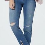 Peace Love World  Girlfriend Jeans Front Slit Straight Medium Wash Womens Size 28 Photo 0