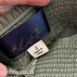 Embroidered Peasant Top Olive Green Floral Boho Bohemian Short Sleeve Blouse Photo 2