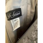 La Femme Silver/Grey Full Length cap sleeve full lace overlay evening gown, A29 Photo 4