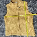Kiko Women’s Size M Muted Yellow 100% Silk Quilted Full Zip Up Vest Size M Photo 6