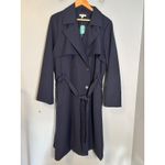 Maurice's NWT Navy Blue Double Breasted Belted Trench Coat XXL Fall Minimal Photo 1