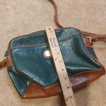 J.G. Hook Leather Brown Green Small Purse Bag Adjustable Purse Zipper Cross Body Photo 9