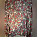 Talbots  WOMENS LIGHT SWEATER GARDEN MEDALLION LONG SLEEVE PINK BLUE‎ SIZE 3XL Photo 5