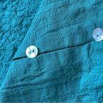 Jane and Delancey  Top Shirt Womens Large Green Button Up V Neck Textured Crinkled Photo 10