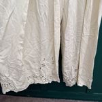 Tiare Hawaii  Cream Jumpsuit Romper Cross Front Eyelet Hem Wide Leg Photo 8