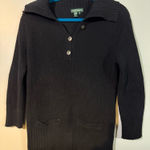 Ralph Lauren Lauren Jeans Women's Black Sweater 1/4 Button Collared Size small Photo 0