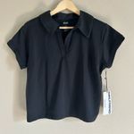 Girlfriend Collective  Black Black ReSet Cropped  Polo Shirt XL  NWT  Photo 3