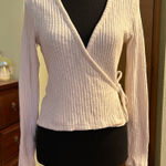 Everlane the Cozy Rib Wrap Top in bone size M organic cotton cropped Photo 0