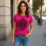 Faded Glory  Womens‎ Tee Size Small 4 6 Pink Indian Design Burnout Fabric Photo 1