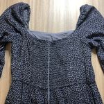 Abercrombie & Fitch Abercrombie Elbow Sleeve Midi Dress Blue Black Animal Print Women Medium Petite Photo 3