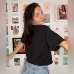 Wisconsin Badgers Cropped Tee shirt Black Size M Photo 2