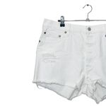 Levi's Levi’s NWT 501 Short Pearly White Distressed Raw Hem Size 34 Mid Rise Photo 13