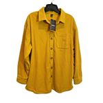 New Tacvasen Women's Gold Loose Fit Corduroy Shacket Shirt Long Sleeve Photo 1