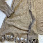 Staccato ‎ Open Front Cardigan Sweater Women's Size Medium Neutral Color Tasseled Photo 5