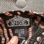 Angie Women's Open Front Short Sleeve Crochet Lace Trim Kimono Top Black Small Photo 8