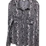 Hippie Rose  Button Down Snake Print Top Button Down Gray Women’s Size XL Photo 0