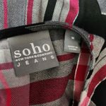 Soho  Jeans NY&CO pink and black plaid blouse size medium Photo 5