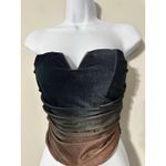 JLUXLABEL Ombré Velvet Ruched Bustier Corset Crop Top With Boning Size S Photo 2
