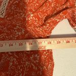 Free People XS Orange Boho Print Tunic Top Blouse W Ivory Crochet Trim Tiered Photo 7