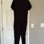 Vuori  Super Soft Half Sleeve Full Length Drawstring Black Jumpsuit Loungewear Photo 6
