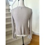 Intimately Free People Grey Silver Metallic Babydoll Ribbed Long Sleeve Gray Size L Photo 2