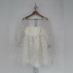 Lulus Effervescent Charm White Organza Floral Babydoll Mini Dress Size M Size M Photo 1