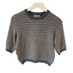 Cotton Candy Short Sleeve Crop Sweater Medium Gray Photo 0