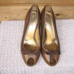 Miu Miu  Brown Leather Wedge Shoes Photo 2