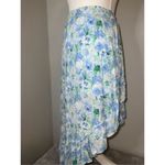 No Boundaries Women’s Floral Midi Asymmetric Blue White & Green Skirt 11-13 Photo 4