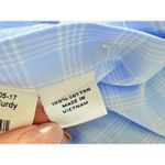 Proper Cloth Check Long Sleeve Button Down Shirt Classic Tailored Menswear Sz 17 Blue Photo 8
