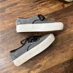 Vans Van’s Authentic Platform 2.0 Black and White Knit Plaid Sneakers, M7 W 8.5 Photo 3