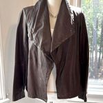 Eileen Fisher Vintage Open Brown Leather Jacket, Size Small, EUC Photo 0