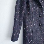 Anthropologie Worth Black Neon Popcorn Tweed Lightweight Wool Coat Photo 3