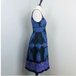 Tibi  Silk Paisley Print Sleeveless Fit and Flare Dress Sz 4 Galaxy Photo 2