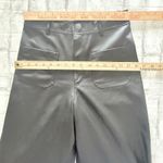 ZARA Blogger Fave Black Faux Leather High Rise Wide Leg Cropped Marine Pants 6 Photo 7