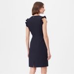 Rebecca Taylor Tailored  Navy Structured V-neck Suit Dress Size: 4 Photo 10