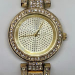 Ny & co women gold tone watch iced dial rhinestones 36mm up to 7.5” running Photo 0