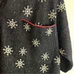 ZARA ‎ Black Metallic Thread Printed Pocket Sweater Shirt Size Large Photo 6