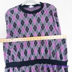Unique Vintage Adorable Purple & Pink Argyle Sweater Dress women plus size 1X Photo 9