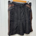 Diesel Vintage Black and Brown Skirt with leather on the side Size 31 Photo 1