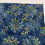 Batik Bandana Scarf Floral Paisley Blue Colorful Hippie Boho Unisex Cotton Artsy Photo 4