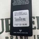 True Religion  Women's Arch Logo Boyfriend Hoodie Top Winter White size XL Photo 2