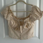 Ruby and Jenna Light Yellow Gingham Short-Sleeve Ruffle Top – Cute and Casual Photo 0