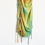 Y2K Womens Tie Dye Bodycon Dress Rainbow Club Rave 90s Orange Green Yellow Small Photo 2